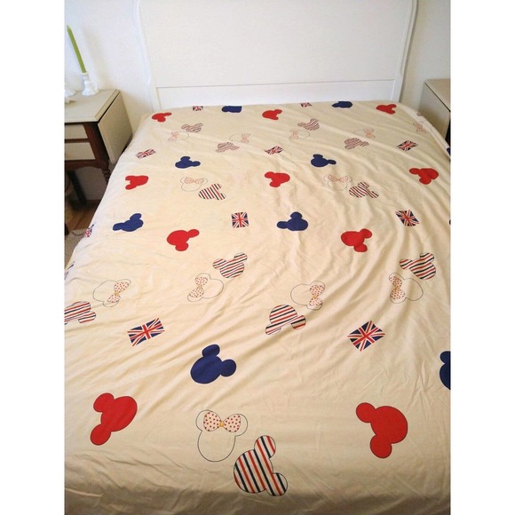 Mickey Mouse Minnie Union Jack TWIN Duvet Cover Lightweight Zip Closure - Picture 3 of 5
